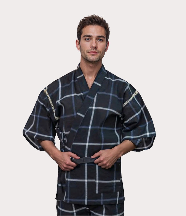 Pyjama japonais pour homme rayé