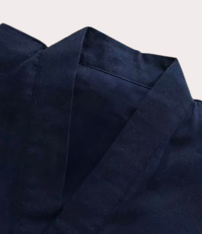 detail du pyjama jinbei bleu marine pour homme